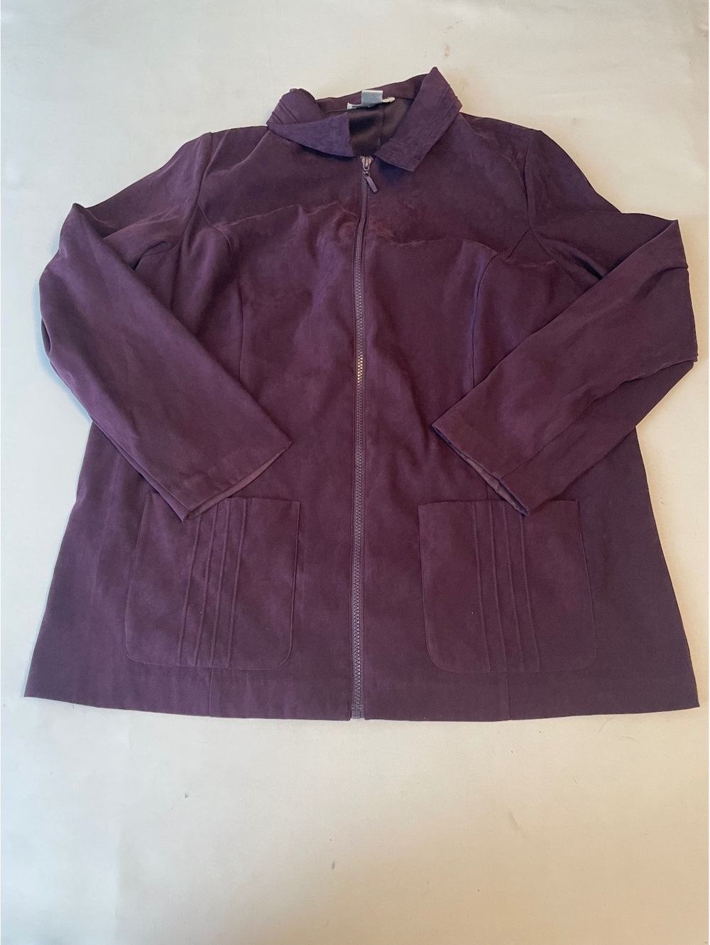 Dressbarn Woman Purple Zip-Up Jacket Size 16W